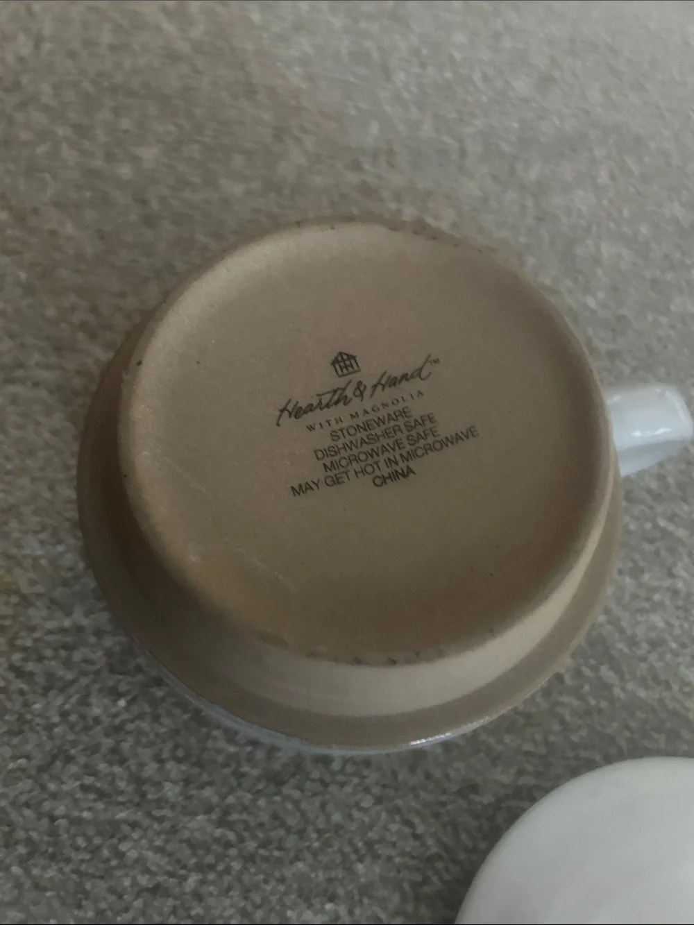 Hearth & Hand White Ceramic Lidded Soup Mug with Black Knob